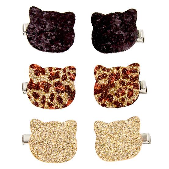 Claires Uk glitter cat head hair pins