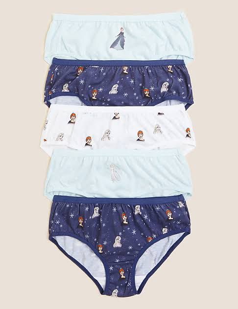 M&S 🇬🇧 girls frozen set of 5 cotton knickers