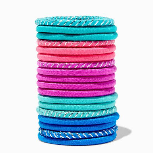 Claire's Club Jewel Tone Lurex Hair Ties - 18 Pack