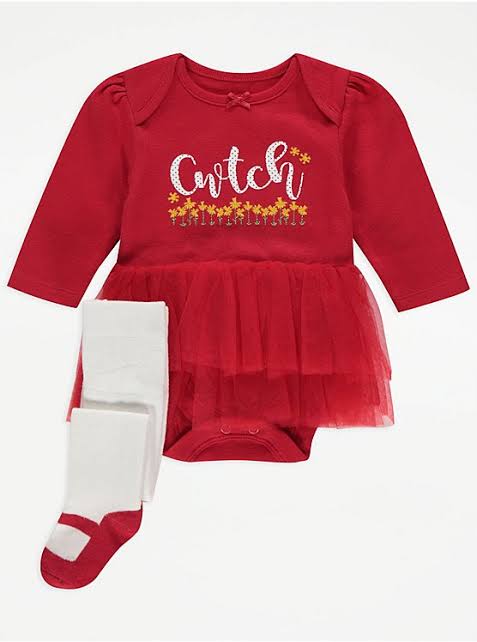 George Uk baby tutu dress bodysuit with leggings red