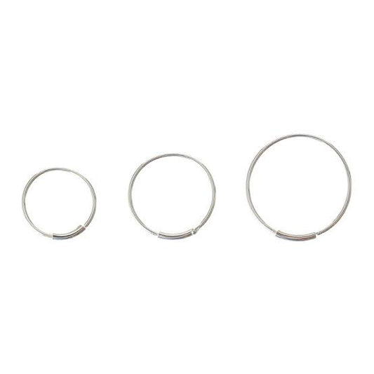 Claire's Sterling Silver 22G Bar Hoop Nose Rings - 3 Pack