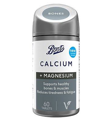 Boots Uk calcium with magnesium  60 Tablets expiry 7/25