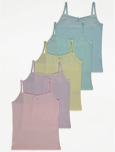 George Uk pack of 5 girls cami vests cotton