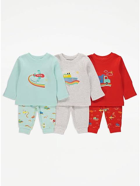 George Uk baby pyjamas set cotton sleepwear set of 3 pj