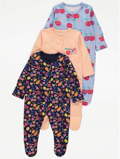 George Uk  Baby set of 3 sleepsuits 100 % cotton