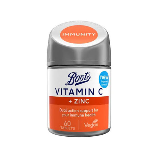 Boots Uk vitamin c with zinc 60 Tablets expiry 7/26