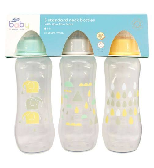 Boots Uk wide neck 260ml set of 3 feeders bottles