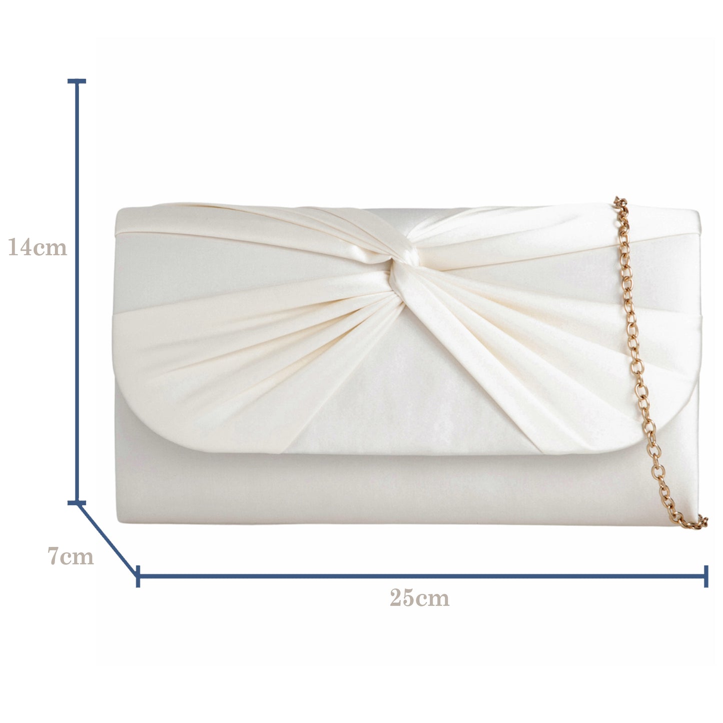 Amazon UK Satin Pleated Ivory / Off White Ladies Clutch Bag