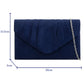 Amazon UK Navy Suede Pleated Ladies Clutch Bag