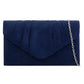 Amazon UK Navy Suede Pleated Ladies Clutch Bag