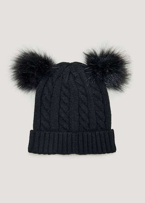 Matalan Uk Black pom pom Hat