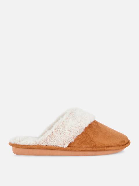 Primark women winter fluffy slippers memory foam brown