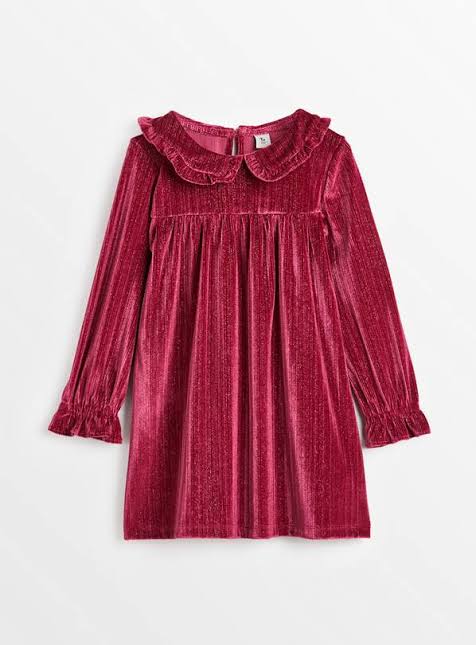 Tu uk Deep Pink Sparkle Velvet Party Dress