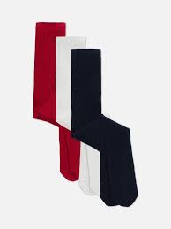 Primark  UK baby girls  winter  Leggings Tights 3 Pack red navy off white