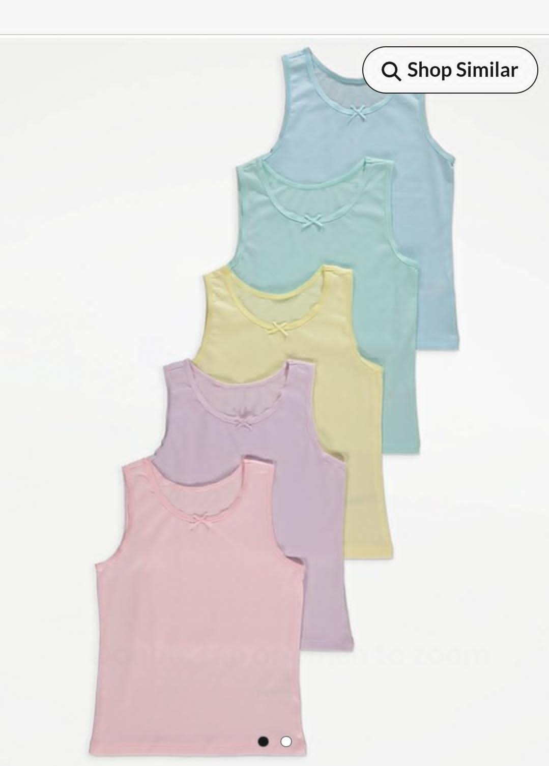 George Uk pack of 5 girls  vests cotton