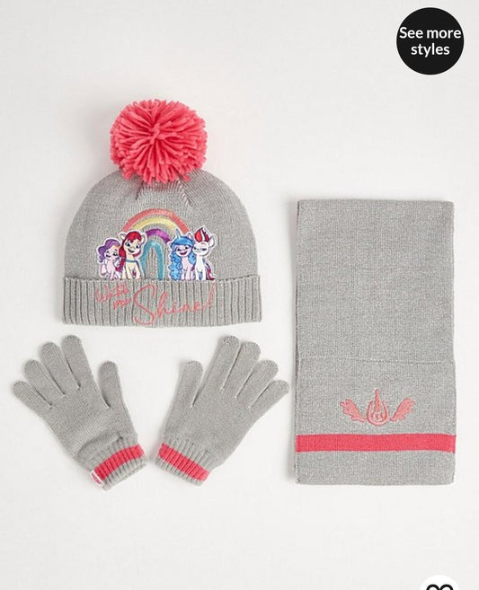 George Uk girls my little pony winter hat gloves scarf set