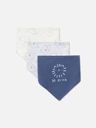 Primark baby set of 3 bandana bibs towelling back