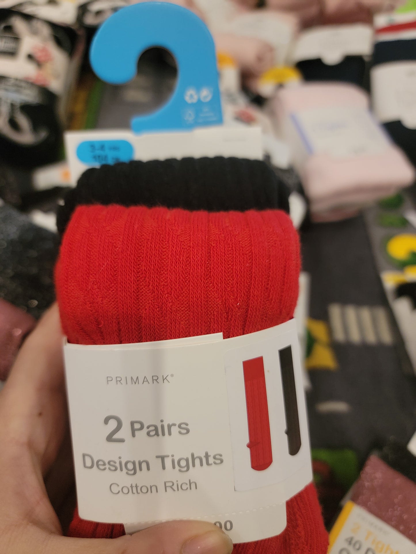 Primark  UK girls  winter  Leggings Tights 2 Pack red and black