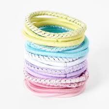 Claire's Club Pastel Lurex Hair Ties - 18 Pack