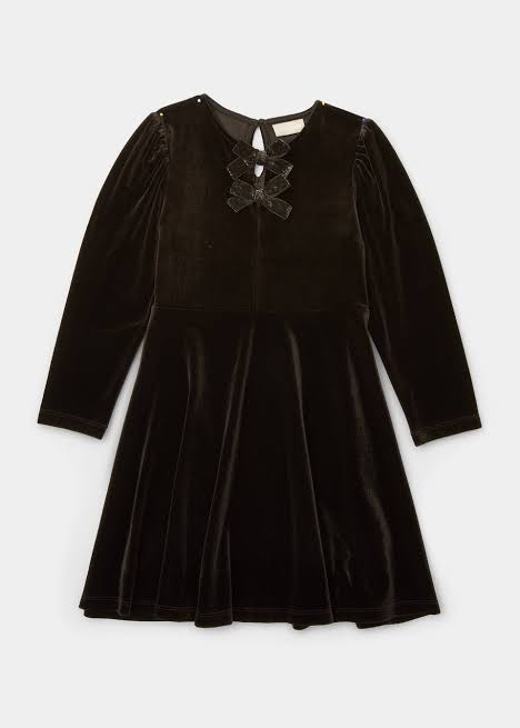 Matalan velvet dress black with bow 11 years