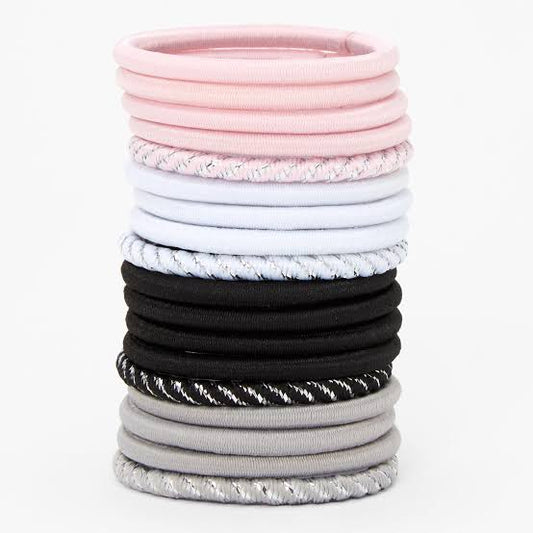 Claire's Claire's Club Edgy Lurex Hair Ties - 18 Pack