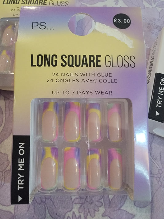 Primark UK False Press-On Nails - square gloss