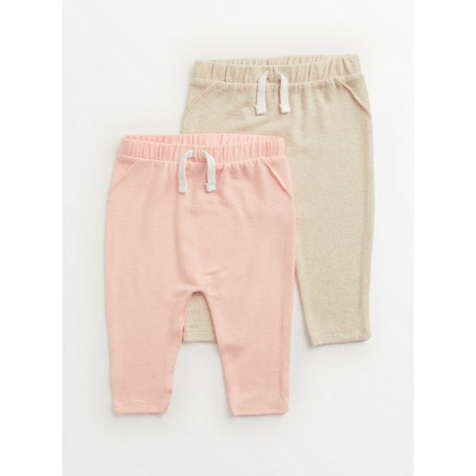 Tu uk Pink & Oatmeal Soft Knit Trousers 2 Pack