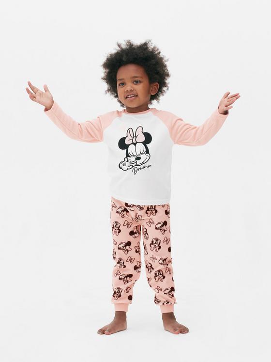 Primark Uk 2023 fleece minnie mouse  girls pyjama pj set