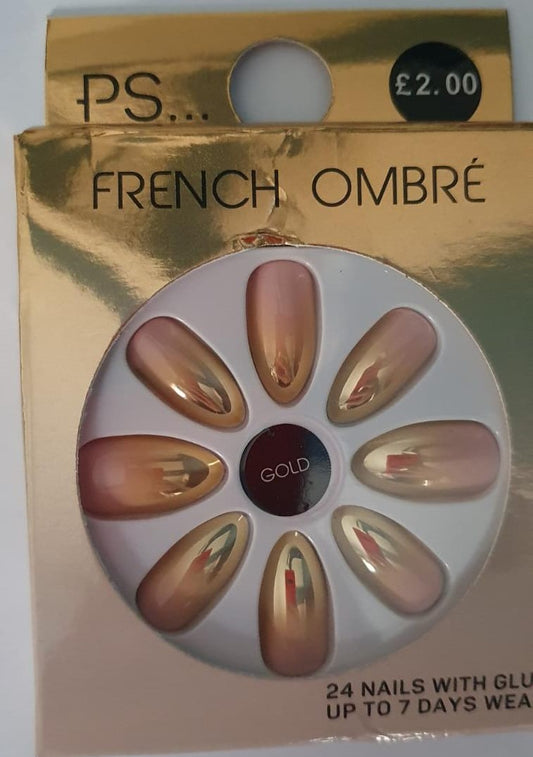 Primark UK False Press-On Nails - French Ombre Gold