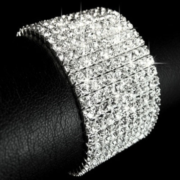 7,10,12 Row Stretch Diamante Bracelet