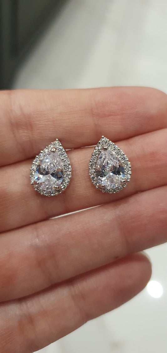 Zircon rhinestones diamante stud earrings