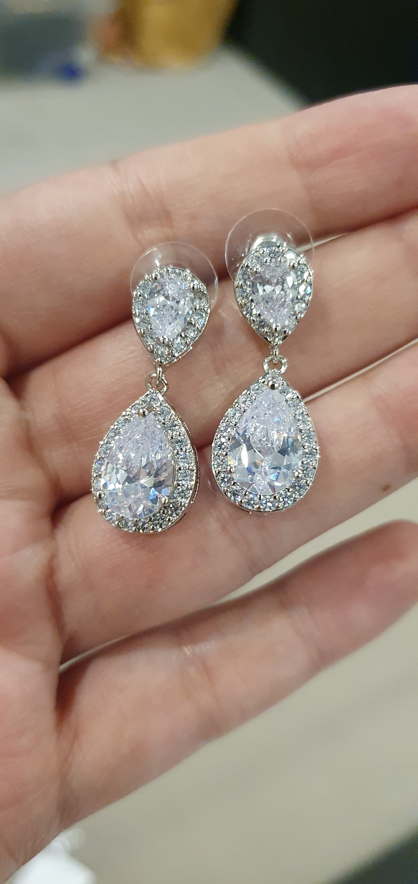 Zircon rhinestones diamante  earrings