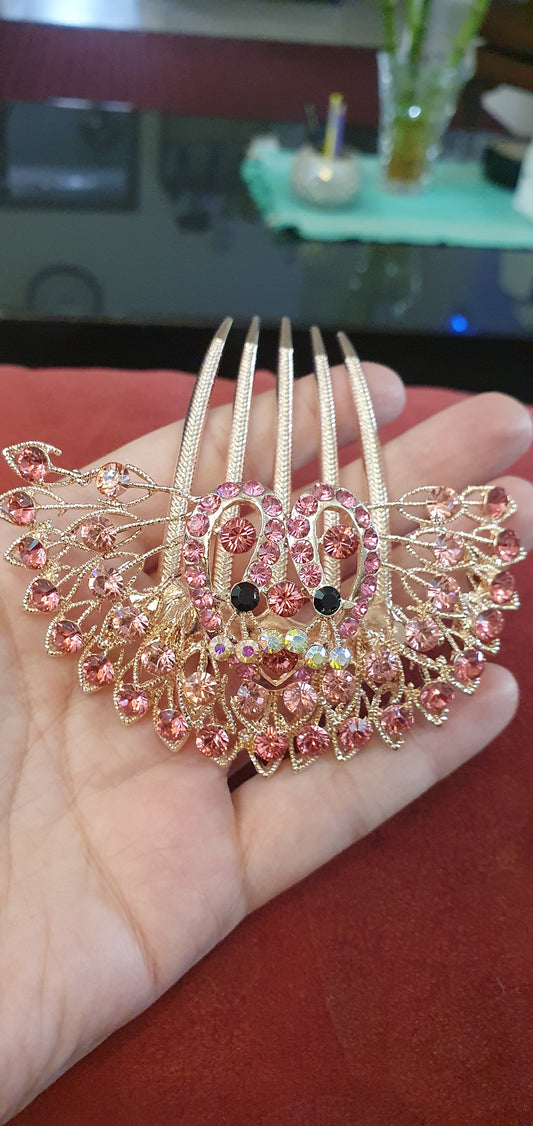 Diamante Hair Comb Golden