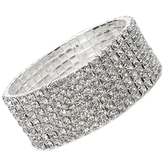 7,10,12 Row Stretch Diamante Bracelet