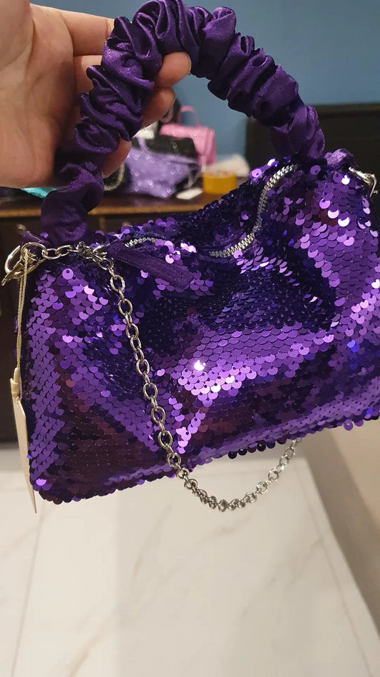 Primark sequins purple crossbody bag