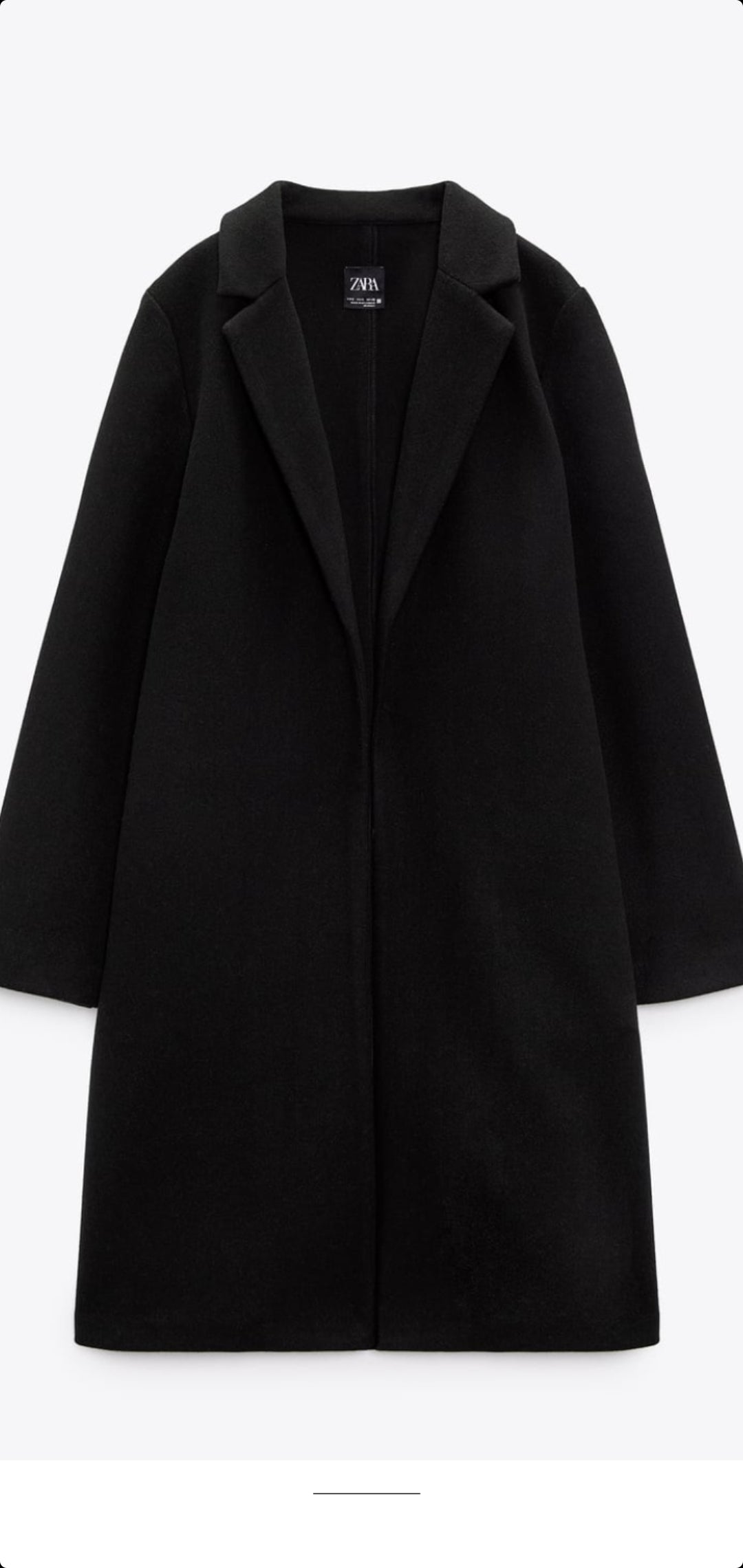 Zara Uk lapel women coat open coat long