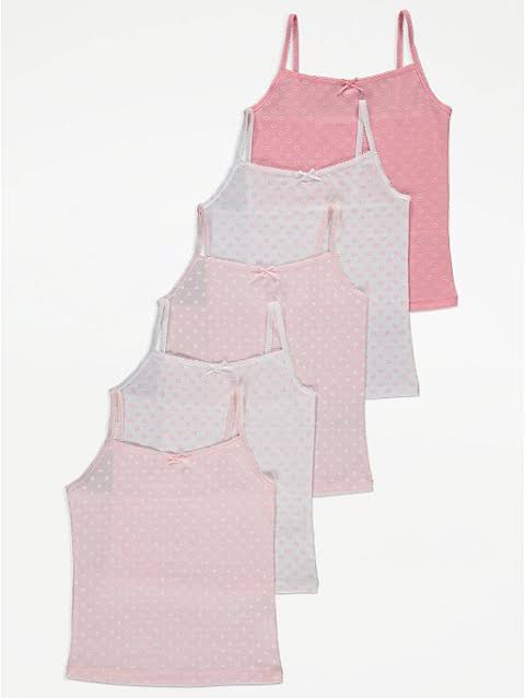 George Uk pack of 5 girls cami vests cotton