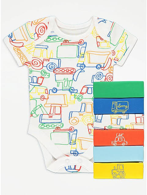 George Uk pack of 7 baby cotton bodysuits