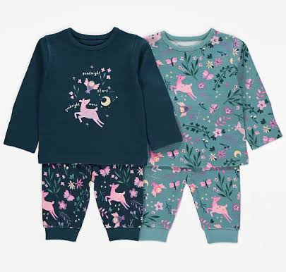 George Uk pyjamas 2 pack set cotton baby girl